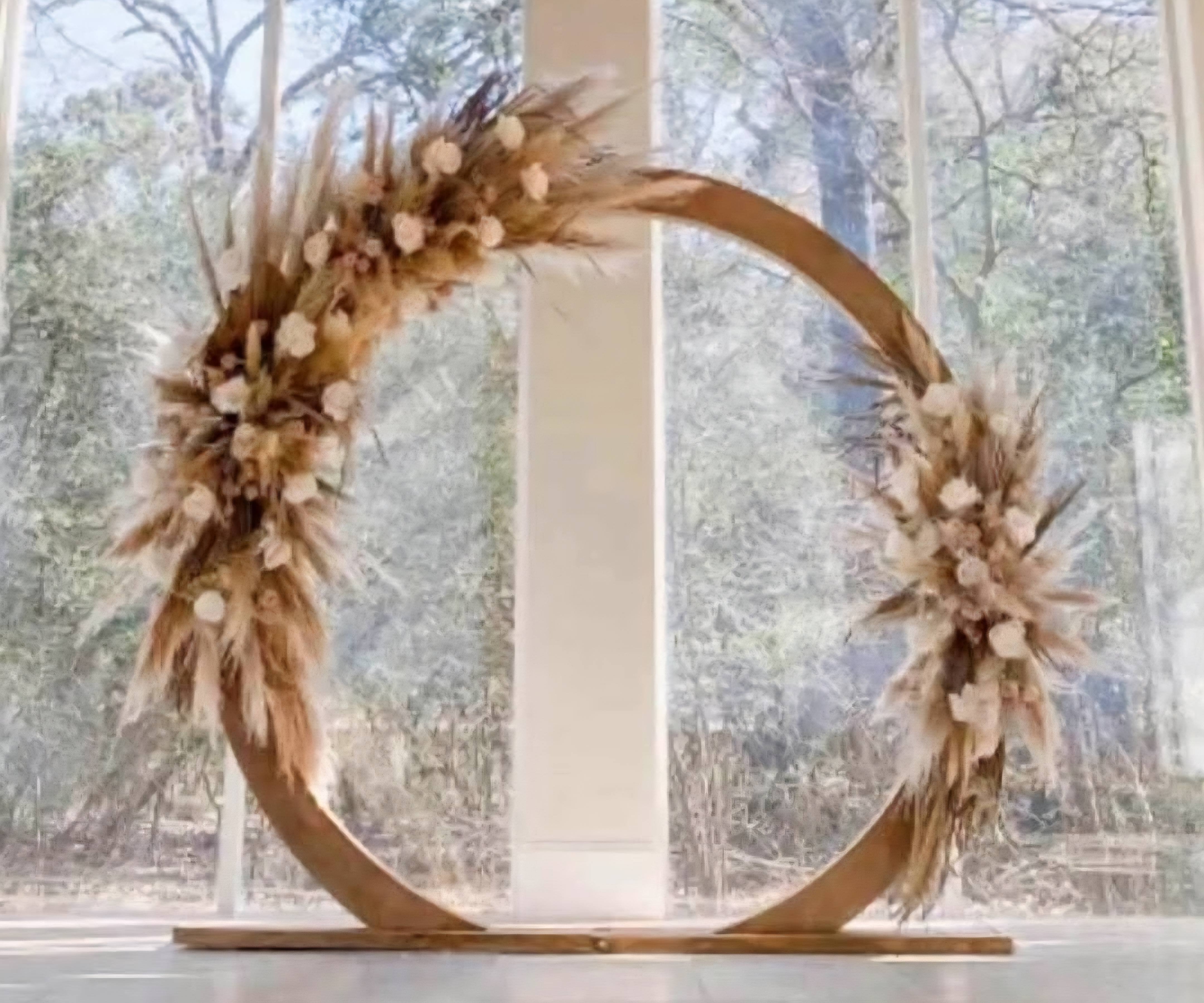 Boho Pampas Circle Arch